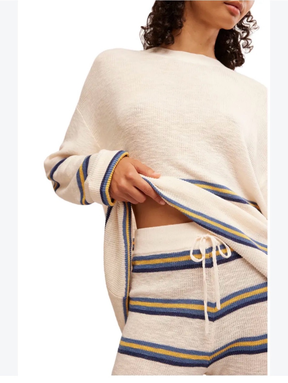Free People Beach Mariner Striped Oversized Knit Sweater Size M - Picture 8 of 9